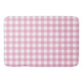Roze en witte Gingham Buffalo Check Plaid Badmat (Voorkant)