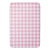 Roze en witte Gingham Buffalo Check Plaid Badmat (Voorkant Verticaal)