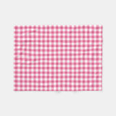 Roze en witte gingham Check Patroon Fleece Deken (Voorkant (Horizontaal))
