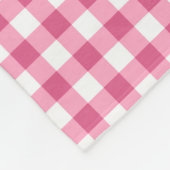 Roze en witte gingham Check Patroon Fleece Deken (Hoek)