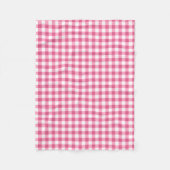 Roze en witte gingham Check Patroon Fleece Deken (Voorkant)