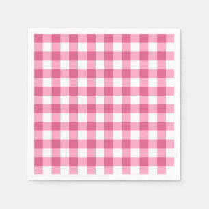 Roze en witte gingham Check Patroon Servetten