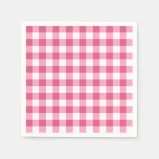 Roze en witte Gingham check patroon Servetten