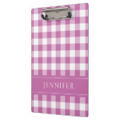 Roze en witte Gingham Gecontroleerde Patroonnaam A Klembord (Links)