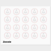 Roze en witte Gingham Monogram Bedankt Ronde Sticker (Vel)