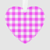 Roze en witte gingham Patroon Ornament (achterkant)