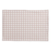 Roze en witte gingham ruitpatroon kussensloop (Achterkant)