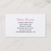 Roze en witte gingham: Snoep Visitekaartje (Achterkant)