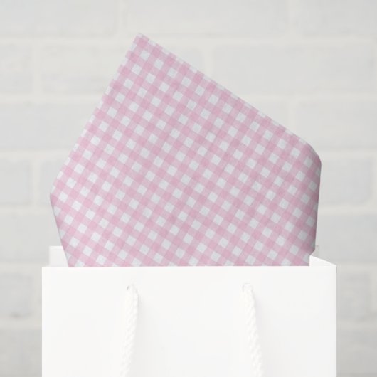 Roze en witte Gingham Tissuepapier (Cadeauzakje)