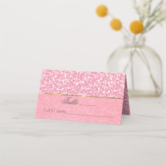 Roze en witte glitter Gold Stripe (Voorkant)