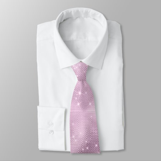 Roze en witte glitter stropdas (Gebonden)