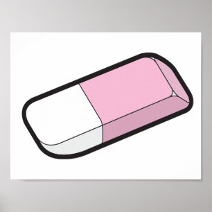 Roze en witte gom poster
