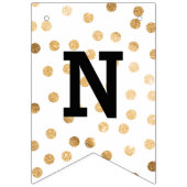 Roze en witte gouden Stippen Gefeliciteerd Vlaggetjes (Derde vlag)