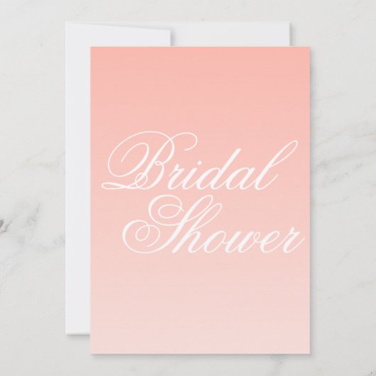 Roze en Witte Gradiënt Bridal Uitnodiging (Achterkant)