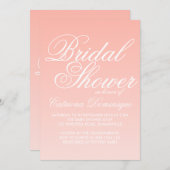 Roze en Witte Gradiënt Bridal Uitnodiging (Voorkant / Achterkant)