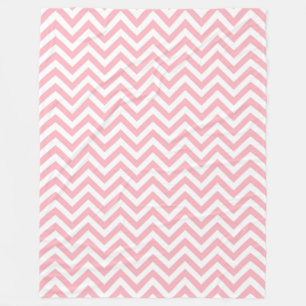 Roze en witte grote Chevron ZigZag Pattern Fleece Deken