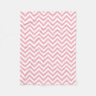 Roze en witte grote Chevron ZigZag Pattern Fleece Deken