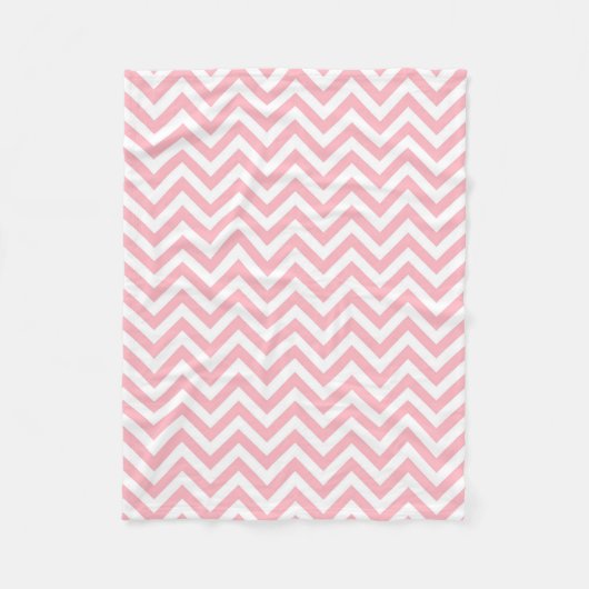 Roze en witte grote Chevron ZigZag Pattern Fleece Deken (Voorkant)