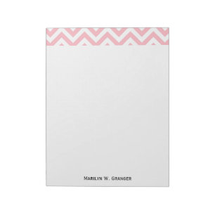 Roze en witte grote Chevron ZigZag Pattern Notitieblok