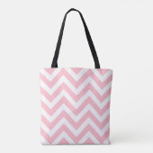 Roze en Witte Grote Grootte Chevron Strepen Patroo Draagtas (Achterkant)