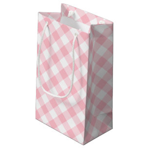 Roze en Witte Grote Grootte Diagonale Gingham-Cont Klein Cadeauzakje