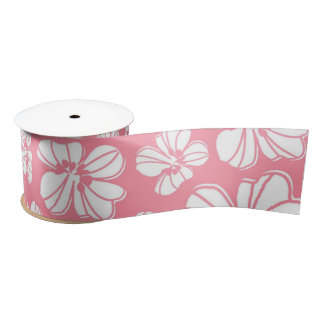 Roze en witte grote Hawaiian Floral Lint