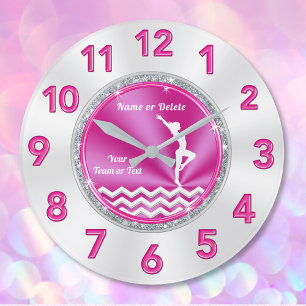 roze en witte gymnastiek Gifts for Girls Grote Klok