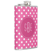 Roze en witte haarpunten met monogram kolf heupfles (Rechts)