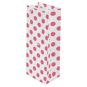 Roze en witte haarpunten wijn cadeautas