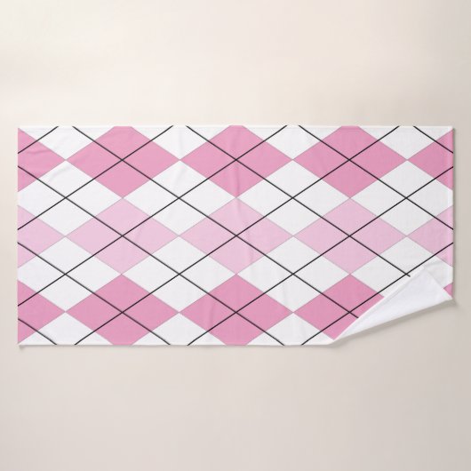 Roze en witte handdoek (Badhanddoek)