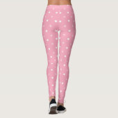 Roze en witte harten op roze leggings (Achterkant)