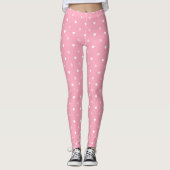 Roze en witte harten op roze leggings (Voorkant)