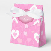 Roze en Witte Harten Patroon Favor Box Bedankdoosjes (Voorkant Zijde)