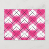 Roze en witte harten - patroon met argyle briefkaart (Voorkant)