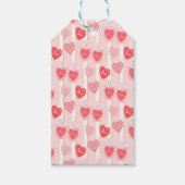 Roze en Witte Harten, Witte Slierten Cadeaulabel (Voorkant)