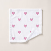 Roze en witte hartpatroon bad handdoek (Wasdoekje)