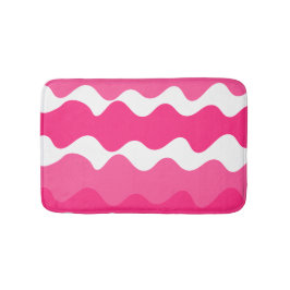 Roze en witte horizontale golven patroon badmat