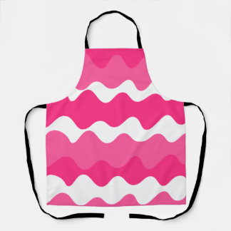 Roze en witte horizontale golven patroon schort
