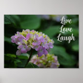 Roze en witte Hydrangea Flowers Motivatie Poster (Voorkant)