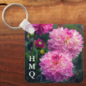 Roze en Witte Initialen van Dahlia Sleutelhanger (Voorkant)
