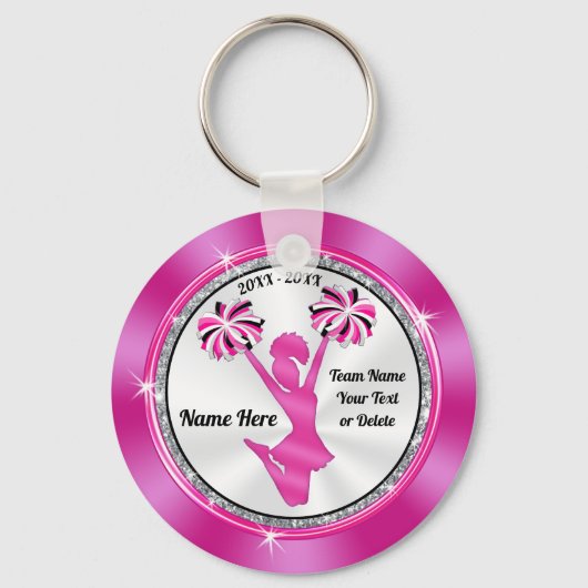 Roze en witte kapper-kronnen of uw KLEUREN Sleutelhanger (Voorkant)