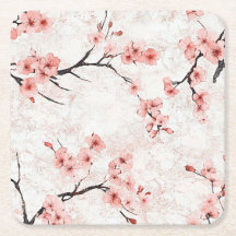 Roze en Witte Kersenbloesems op Marineblauwe Onder