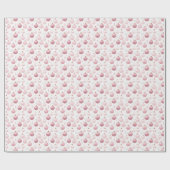 Roze en witte kerstversiering cadeaupapier (Vlak)