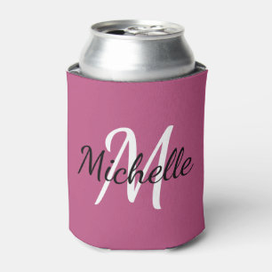 Roze en witte Koelbox voor aangepaste monogram Blikjeskoeler
