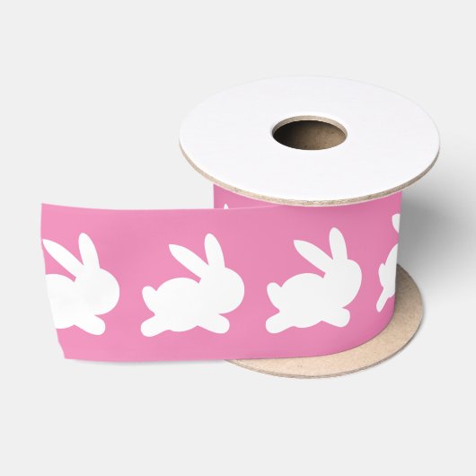 Roze en Witte Konijn Lint (Spoel)