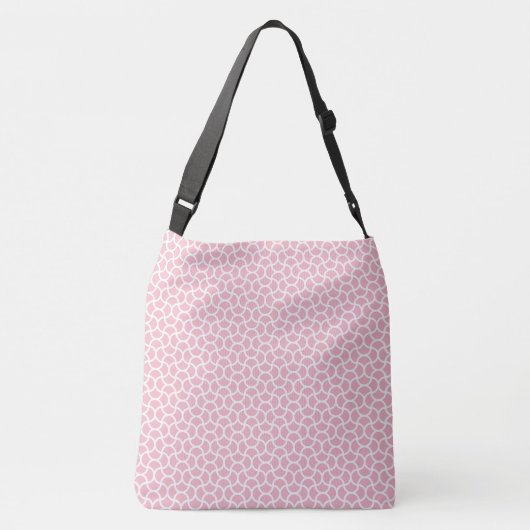 Roze en witte kooien Aangepast monogram Crossbody Tas (Achterkant)