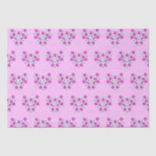 Roze en witte kosmos Bloed Heart-papier Tissuepapier