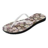 Roze en witte kosmos bloem teenslippers (Schuin)