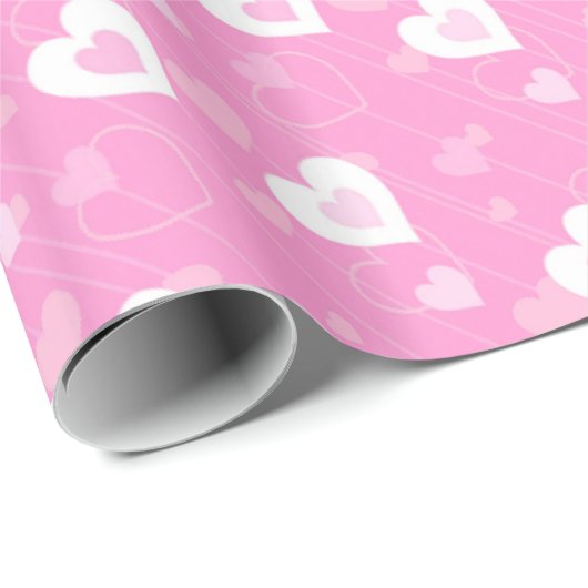 Roze en witte kunsten Patroonverlooppapier Cadeaupapier (Rol Hoek)