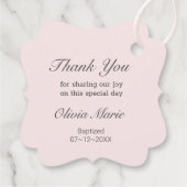 Roze en Witte Laurel Religieus met Kruis Bedankjes Labels (Achterkant)